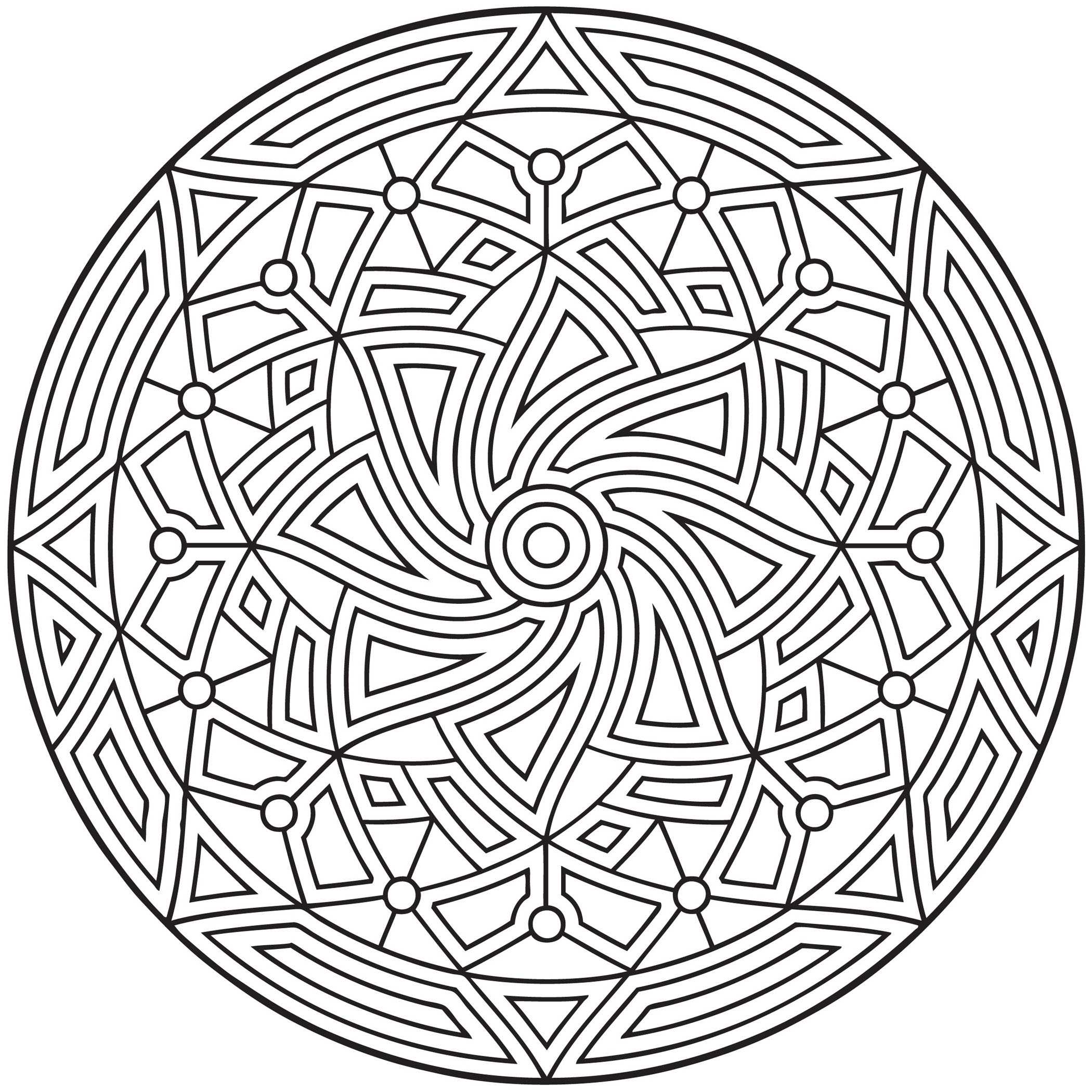 mandala geometric complicated printable coloring pages - photo #32