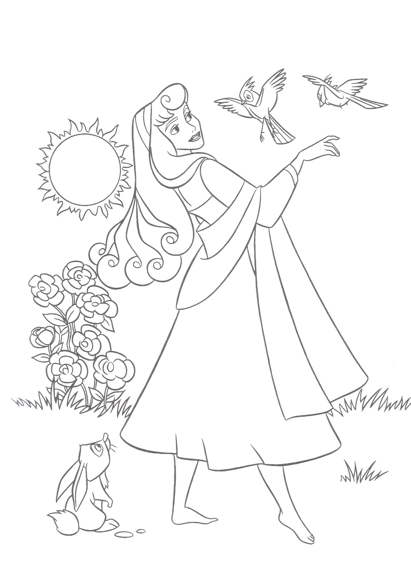Bird Sleeping Coloring Page