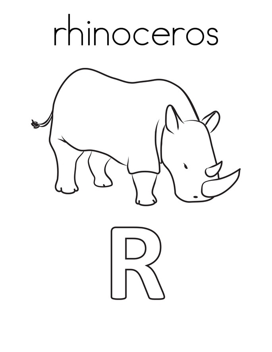 Rhinoceros Printable Coloring Pages