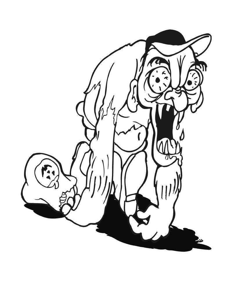 zombie coloring pages for kids - photo #9