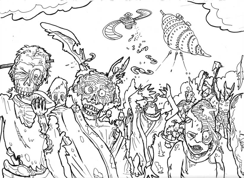 zombie coloring pages free - photo #20