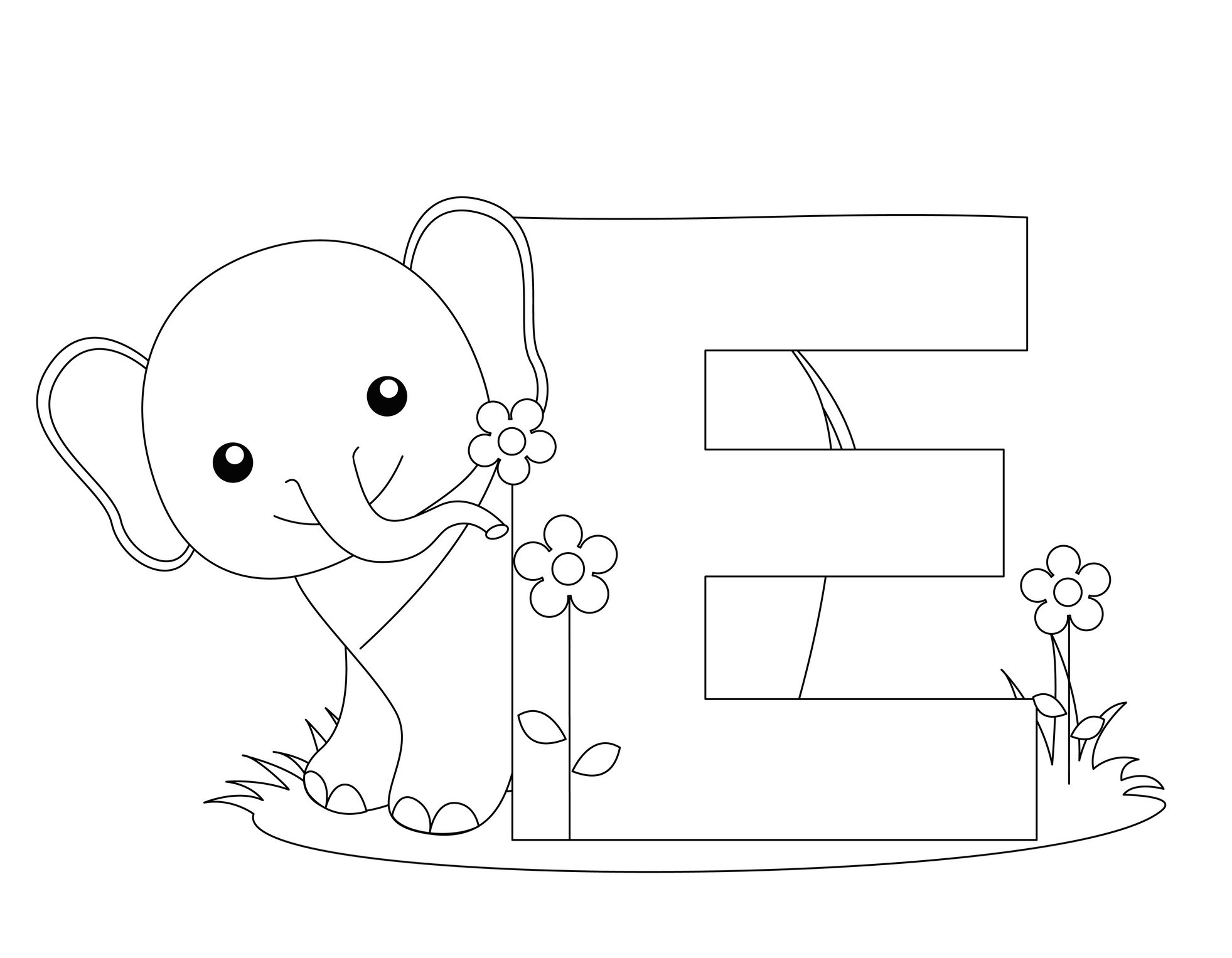 alphabet coloring pages Letter E