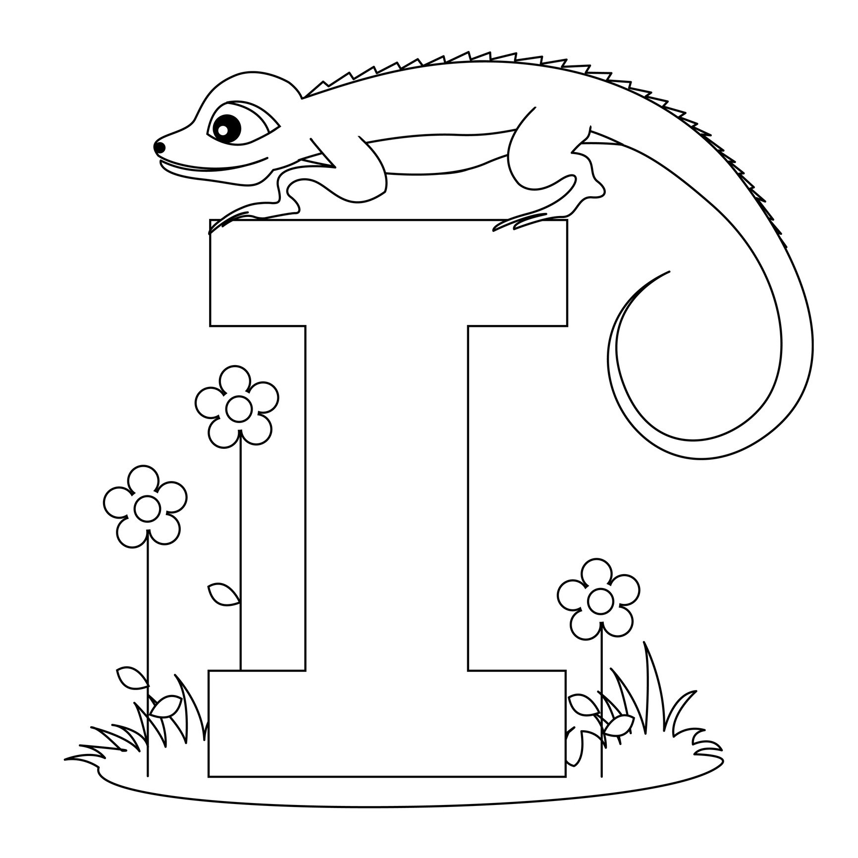 alphabet coloring pages Letter I