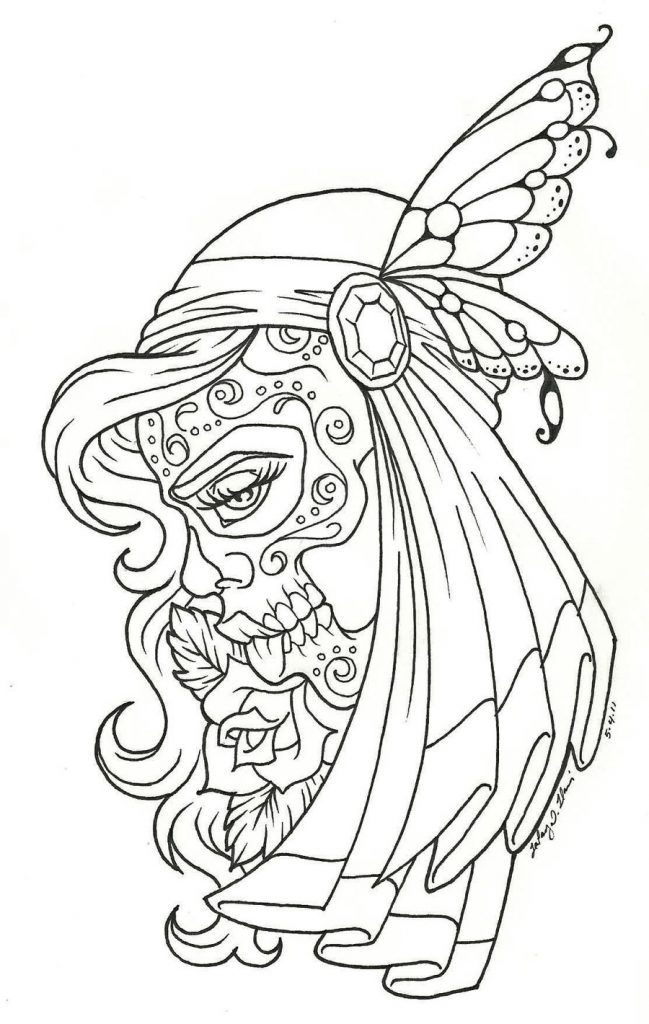 day of the dead drawings coloring pages - photo #39