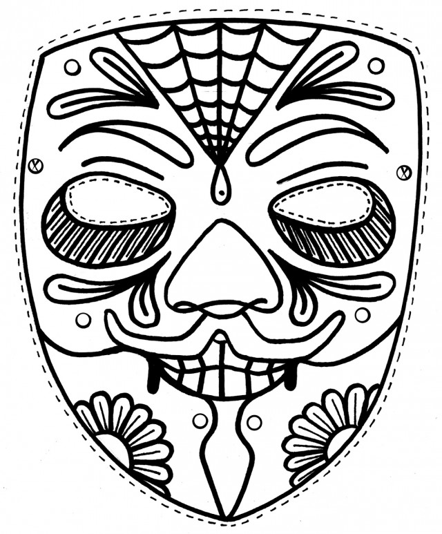 day of the dead coloring pages masks - photo #7