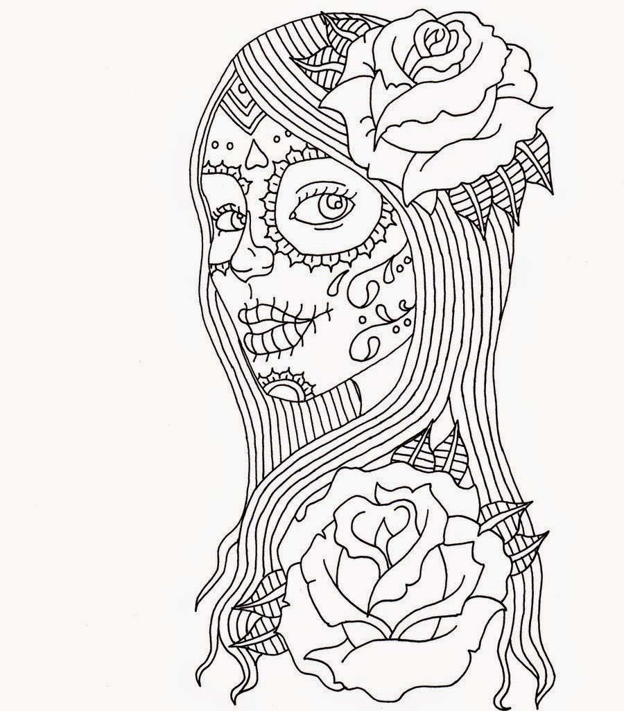 day of the dead drawings coloring pages - photo #5