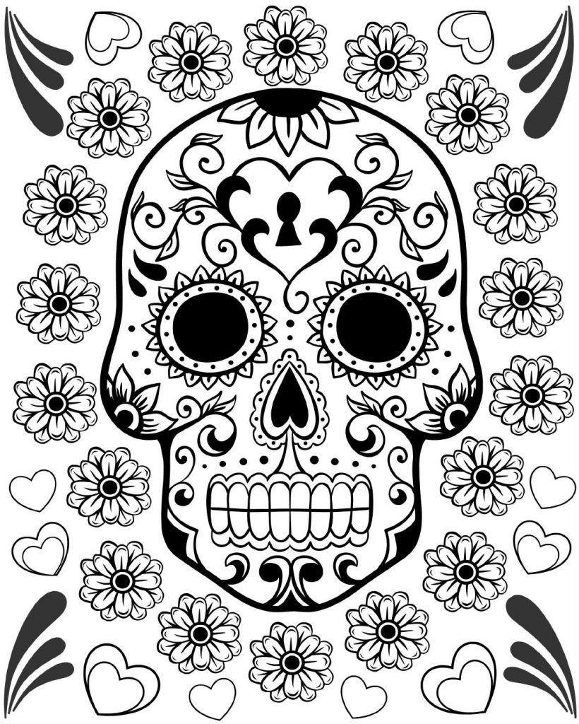 Free Printable Day of the Dead Coloring Pages Best