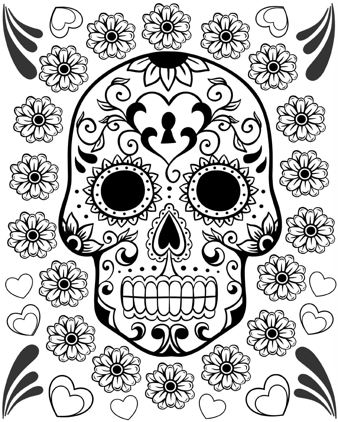 day of the dead skeleton coloring pages - photo #8