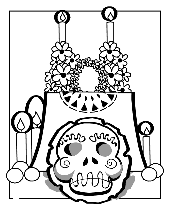 day of the dead drawings coloring pages - photo #31