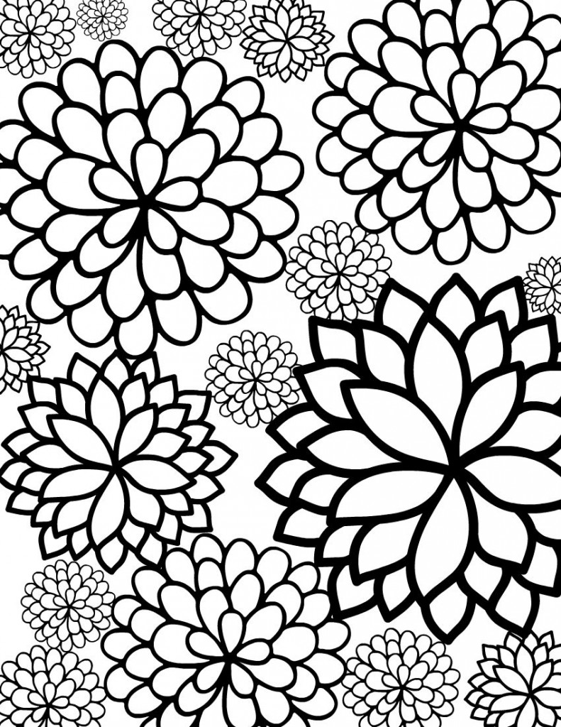 images of coloring pages of flowers - photo #28