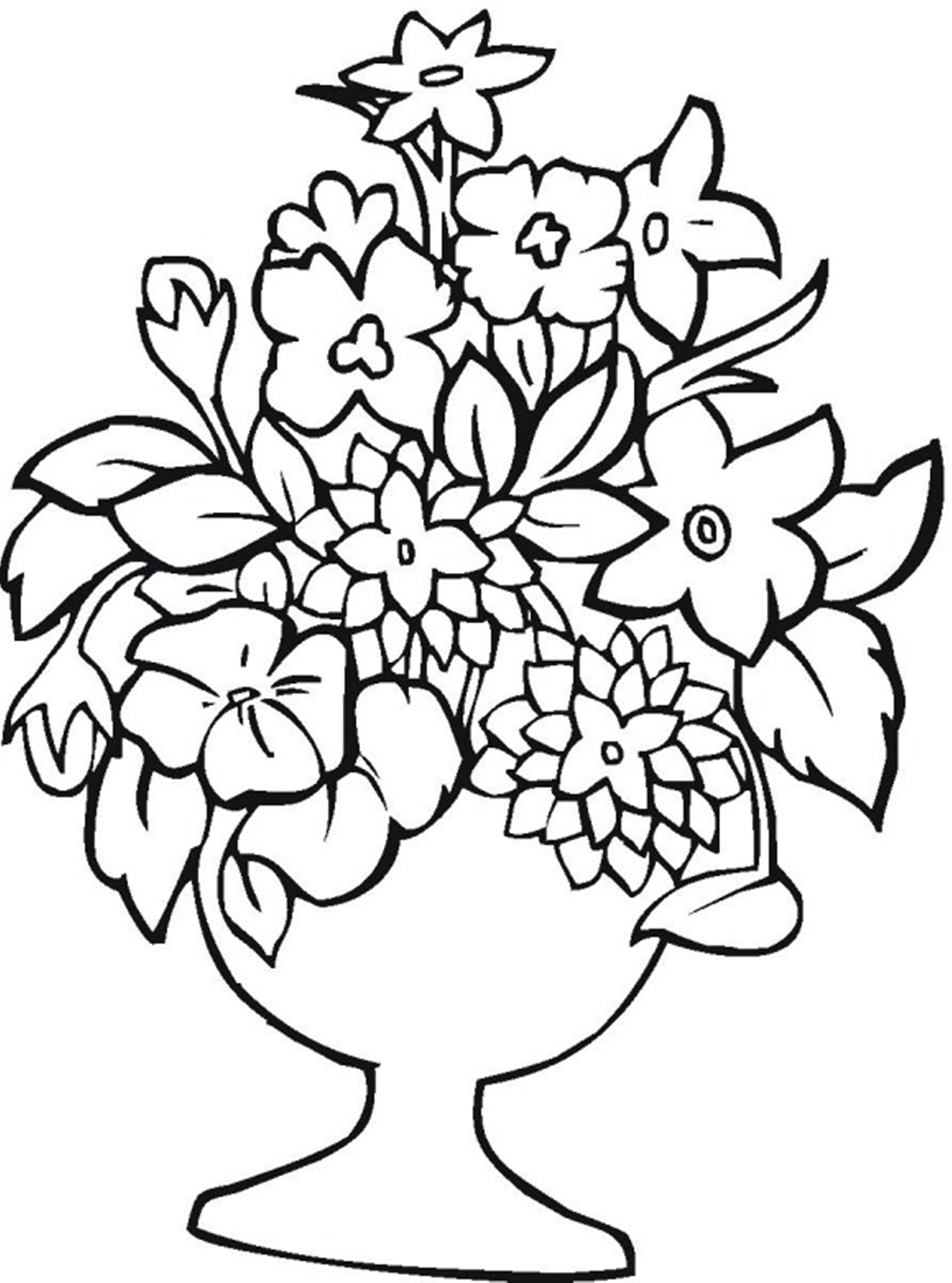 images of coloring pages of flowers - photo #4