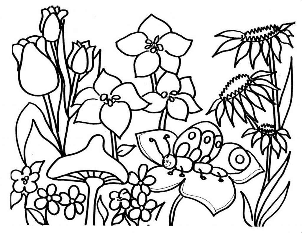 images of coloring pages of flowers - photo #8