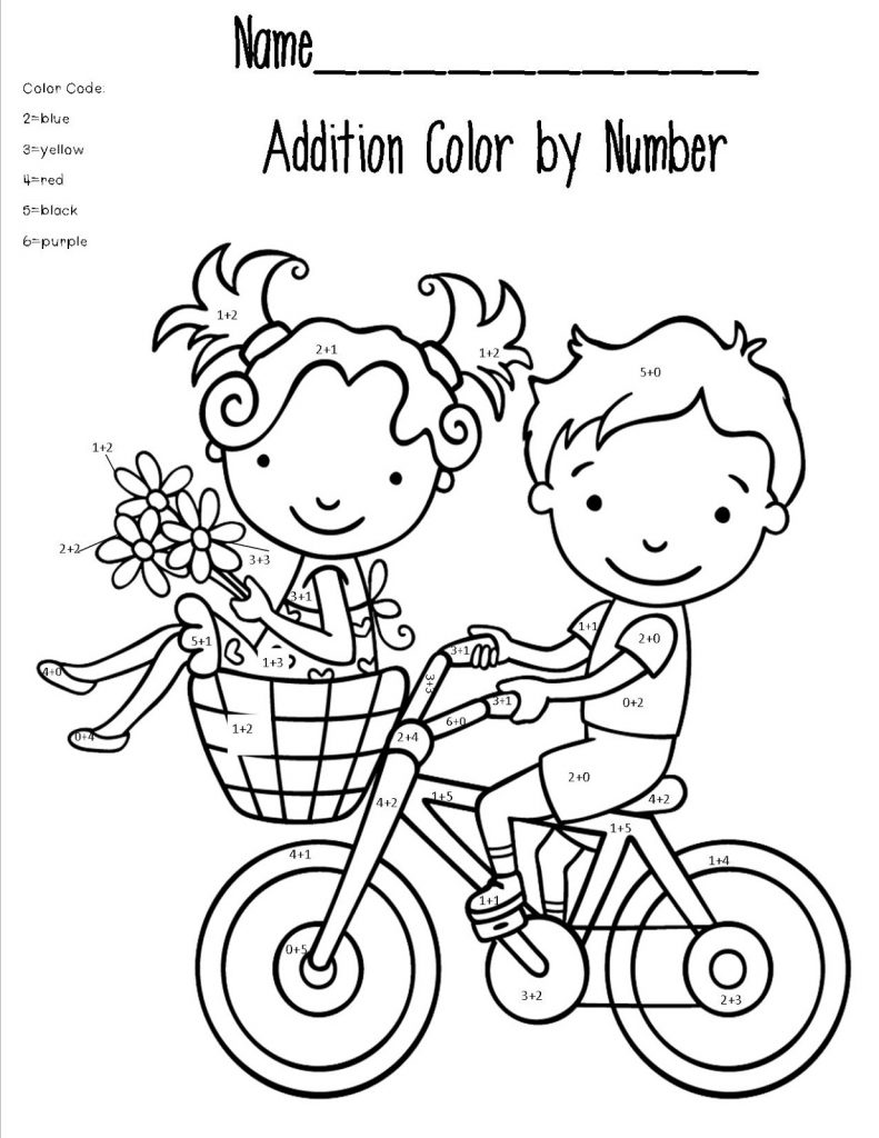 Free Printable Math Coloring Worksheets For 1st Grade