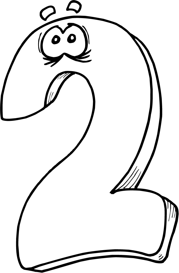 math coloring pages the number2