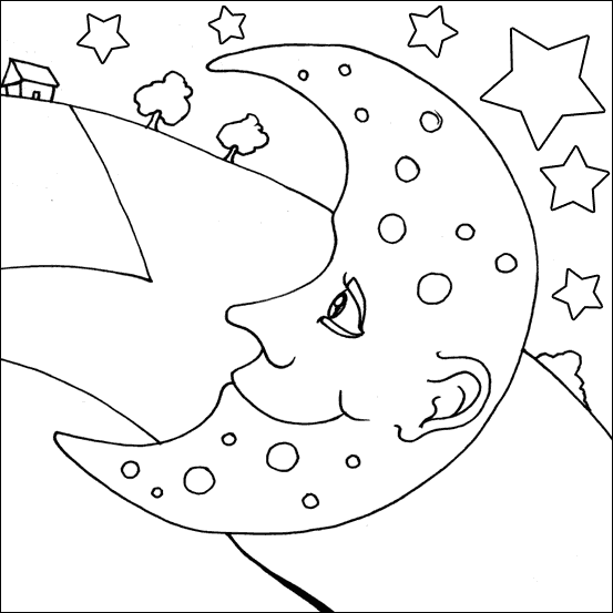 moon coloring pages for children - photo #23