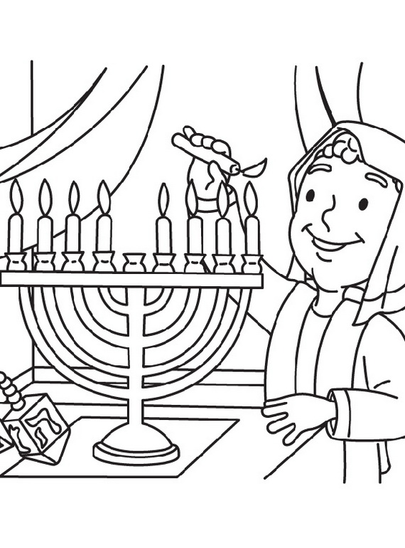 Printable Menorah Coloring Page