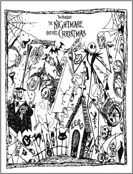 Free Printable Nightmare Before Christmas Coloring Pages Best 