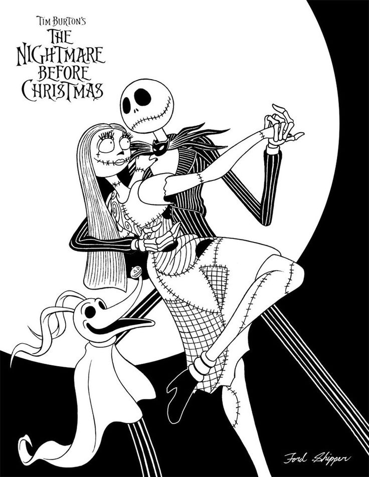 jack and sally coloring pages printing - photo #41