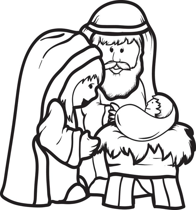 nativity christmas coloring pages for kids - photo #27