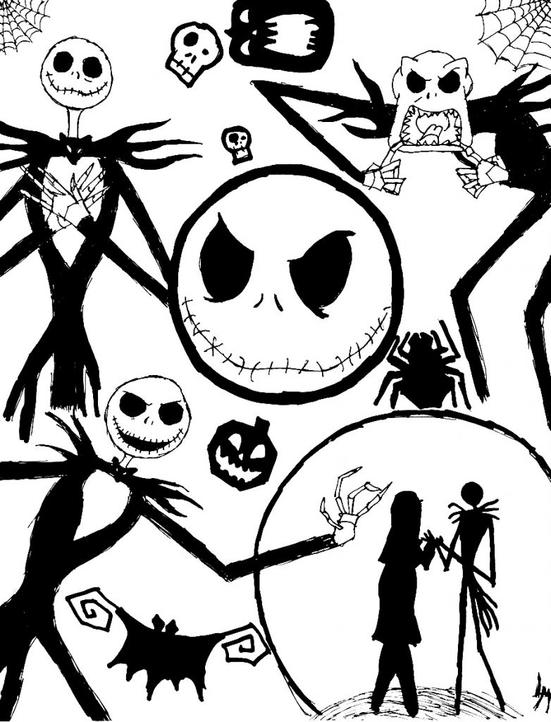 jack the nightmare before christmas coloring pages - photo #36