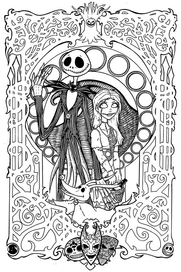 jack and sally coloring pages printing - photo #28