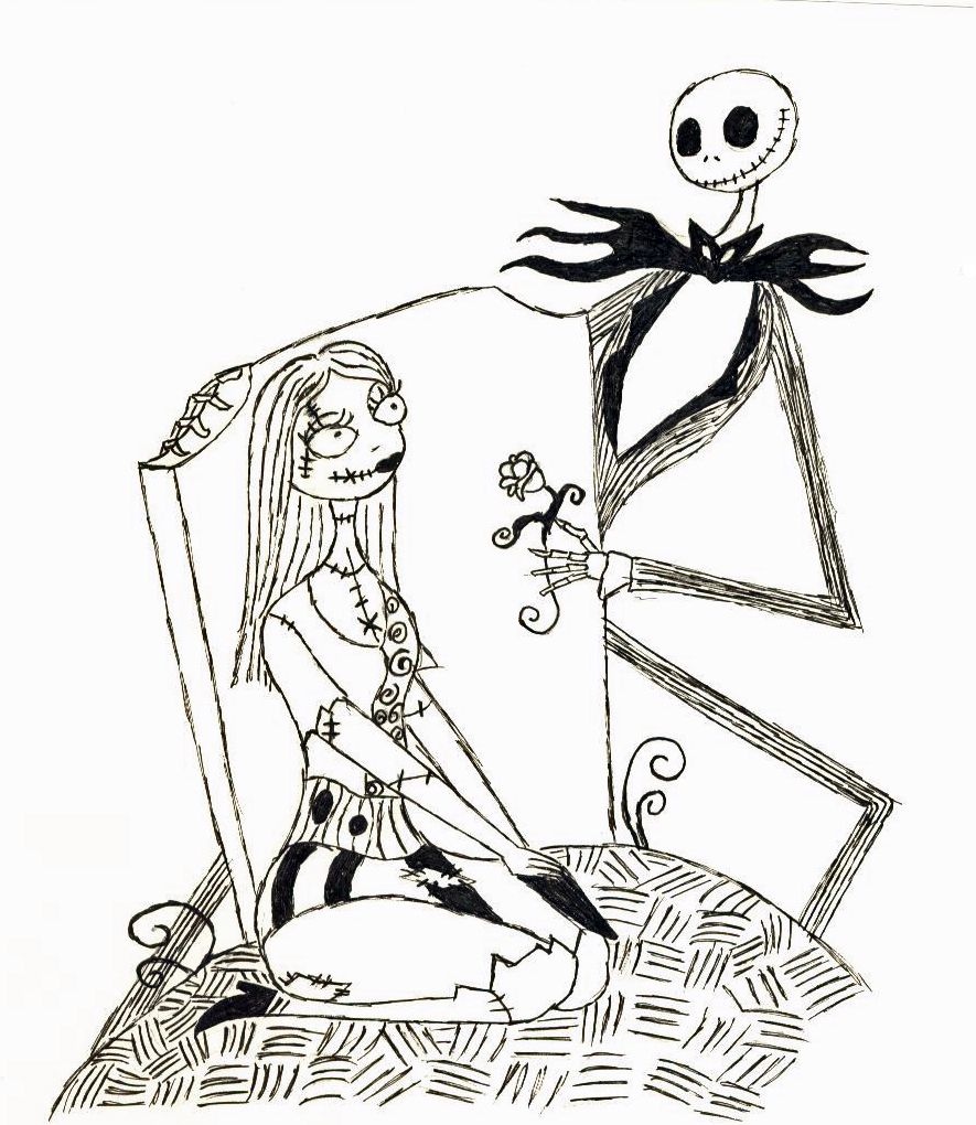 jack and sally coloring pages - photo #44