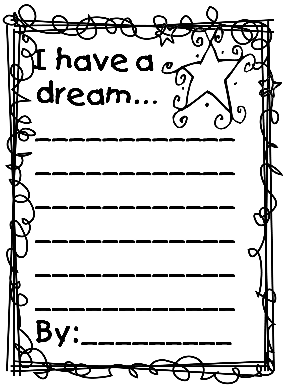 I Have A Dream Template Free Printable