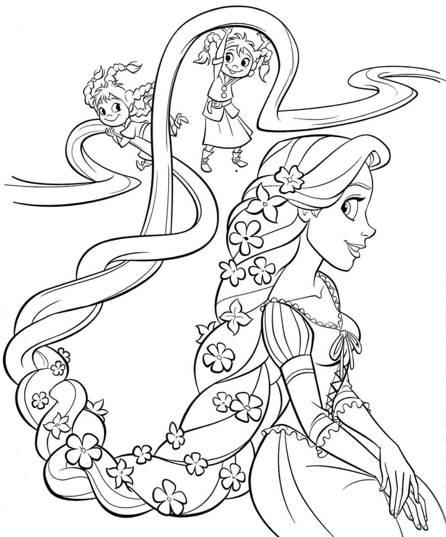 tangled coloring pages prince and princess - photo #1