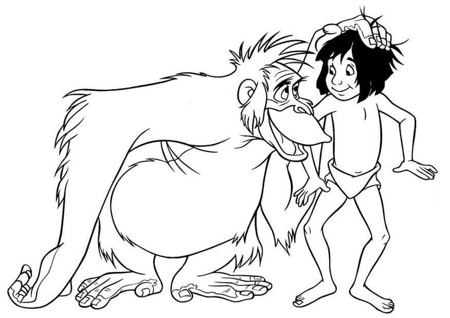Jungle Book Coloring Pages Kids King Louie Mowglie