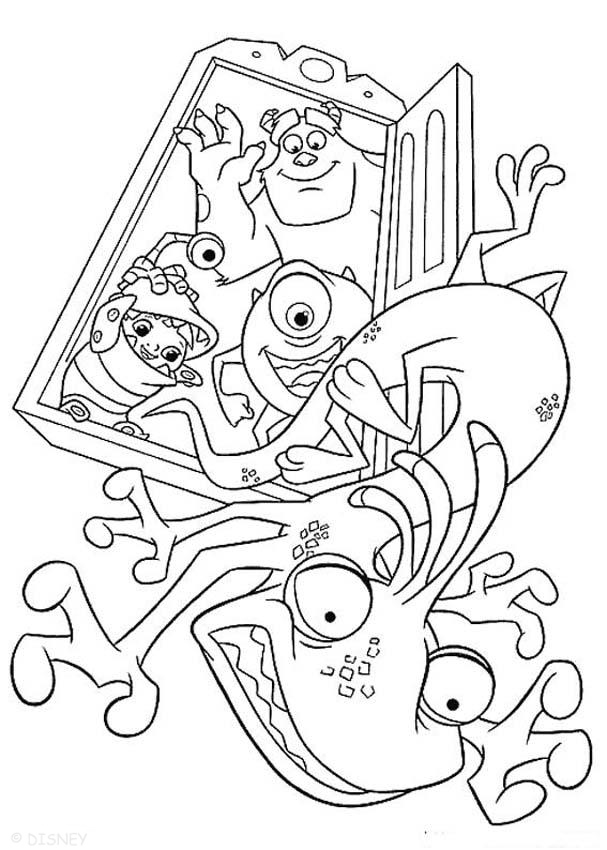 randall from monsters inc coloring pages - photo #5