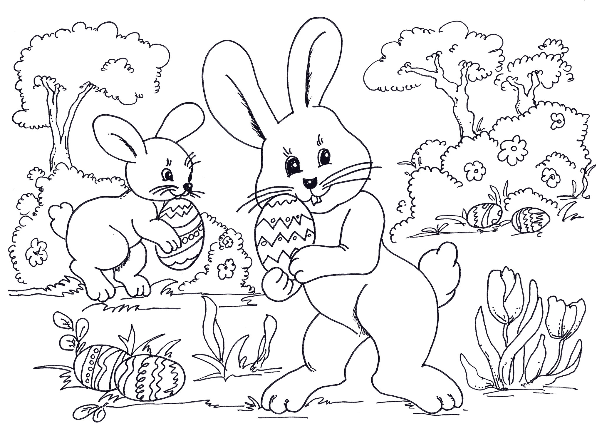 easter bunny coloring pages to color online - photo #28