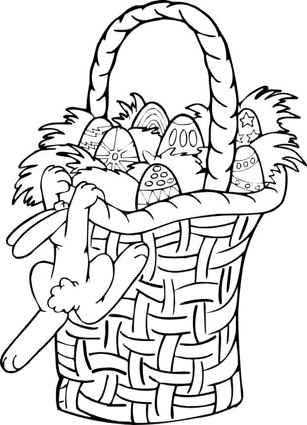 easter bunny with basket coloring pages - photo #26