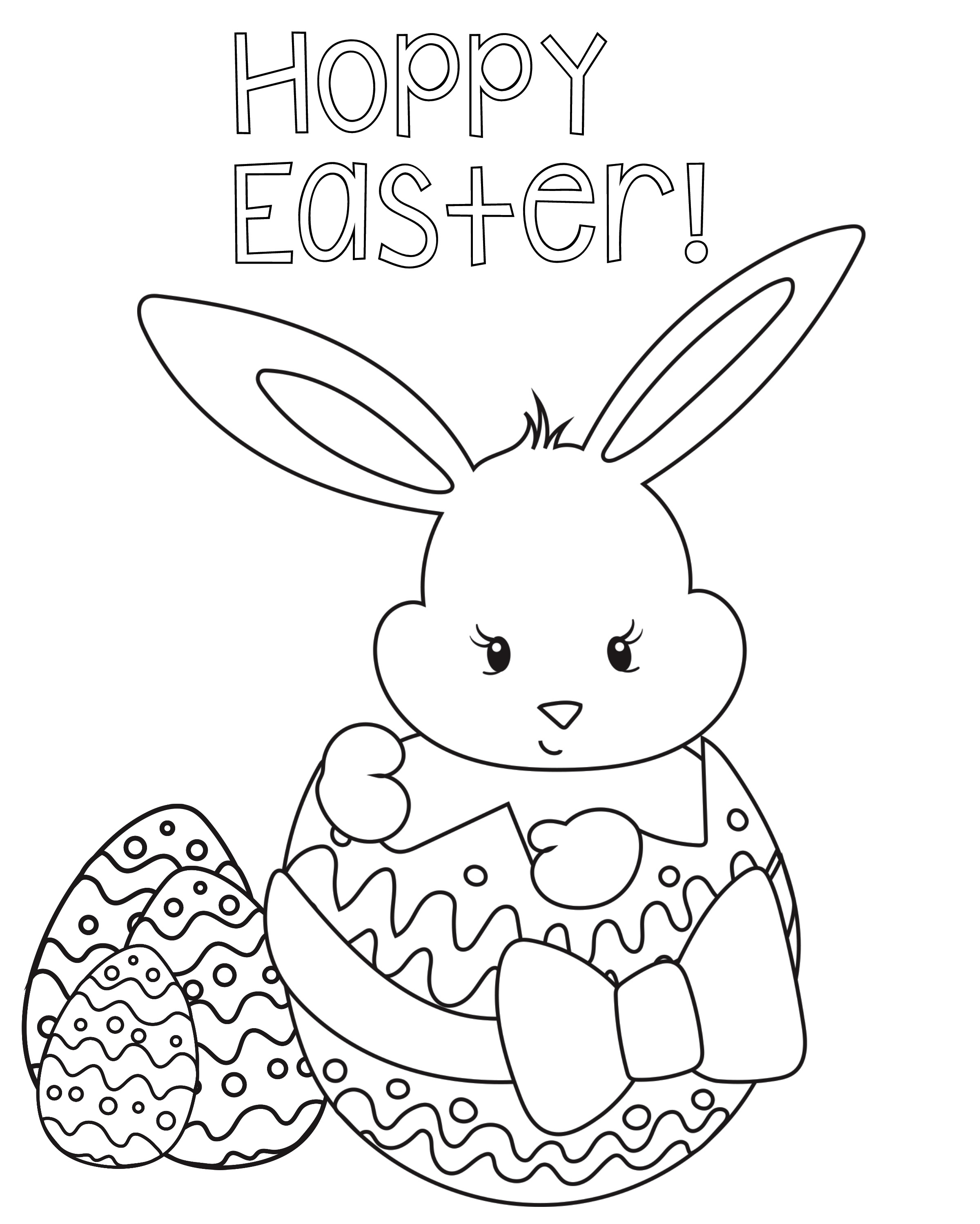 easter bunny coloring pages to color online - photo #35