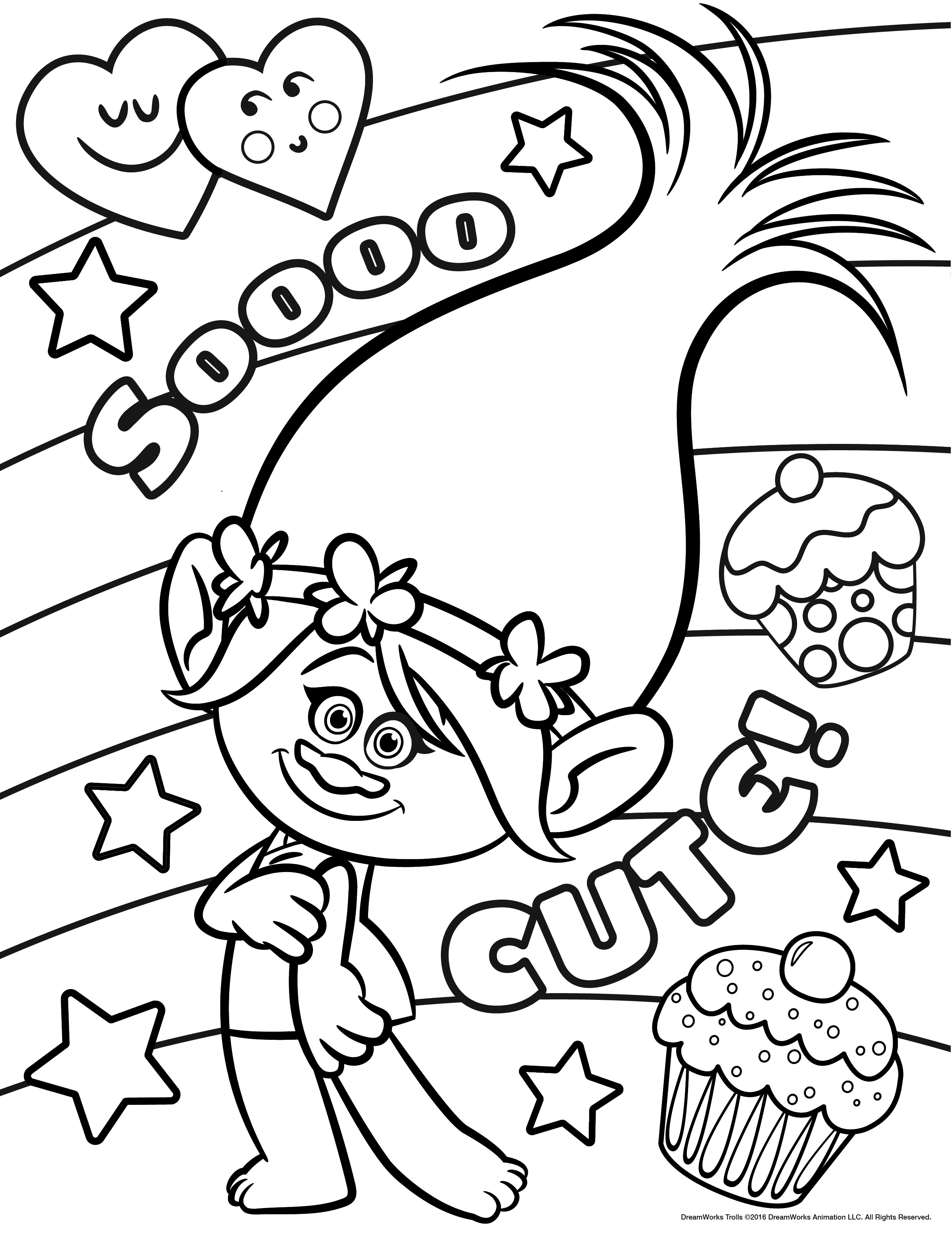 Trolls Movie Coloring Pages Free