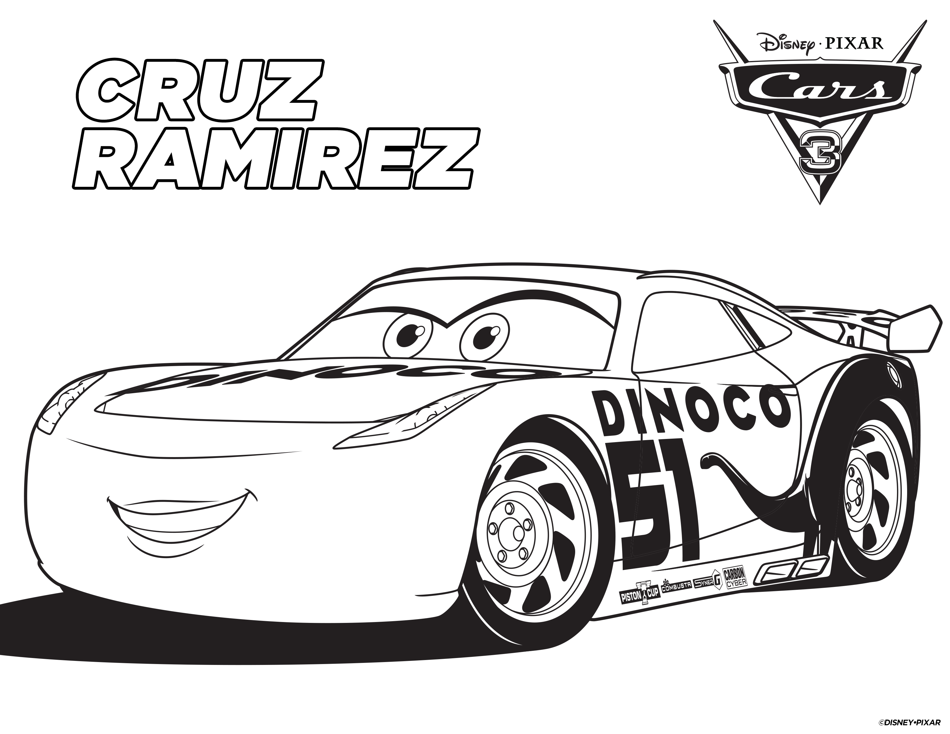 Cruz Ramirez Coloring Page