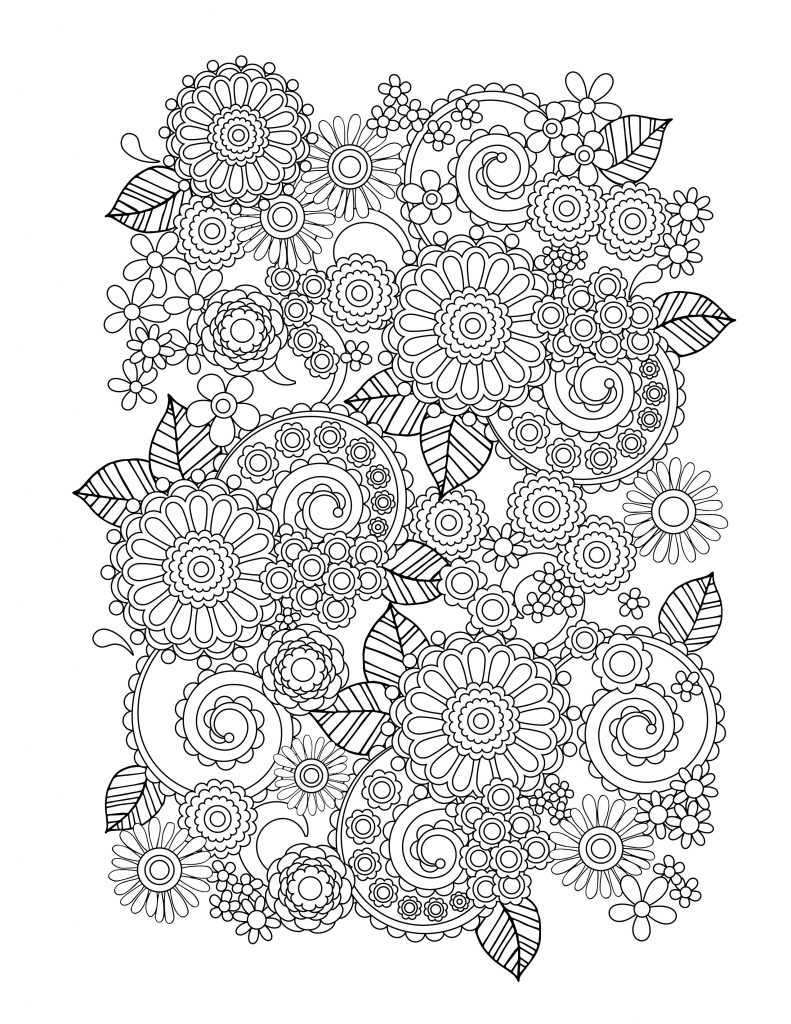 coloring adults flower printables