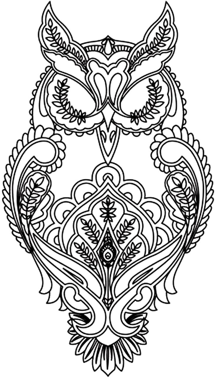 Print Owl Coloring Page for Adults