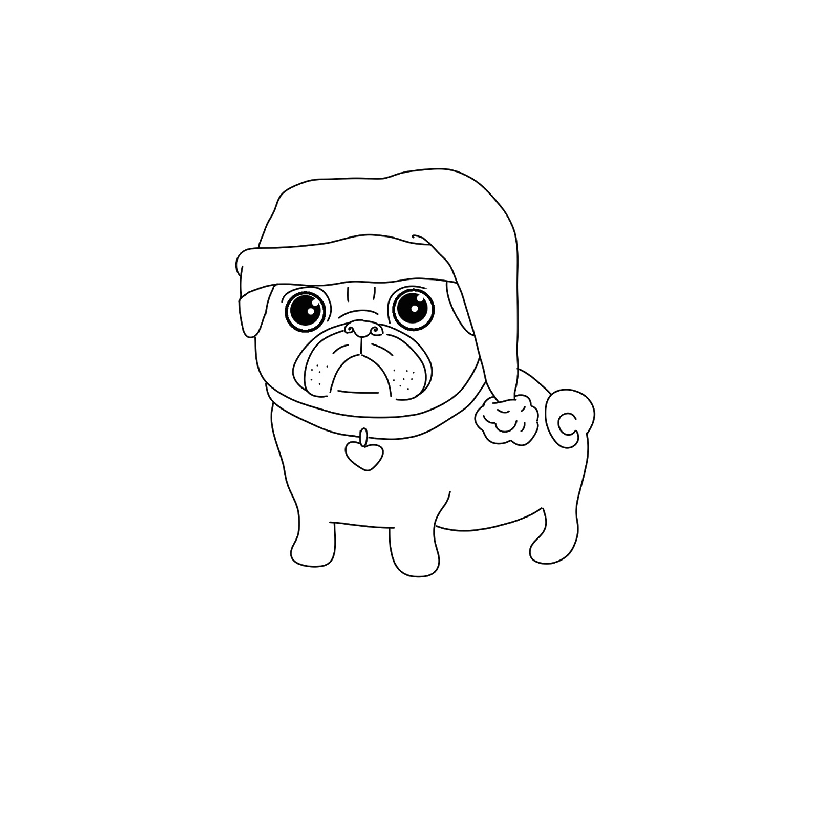 Printable Pug Coloring Pages