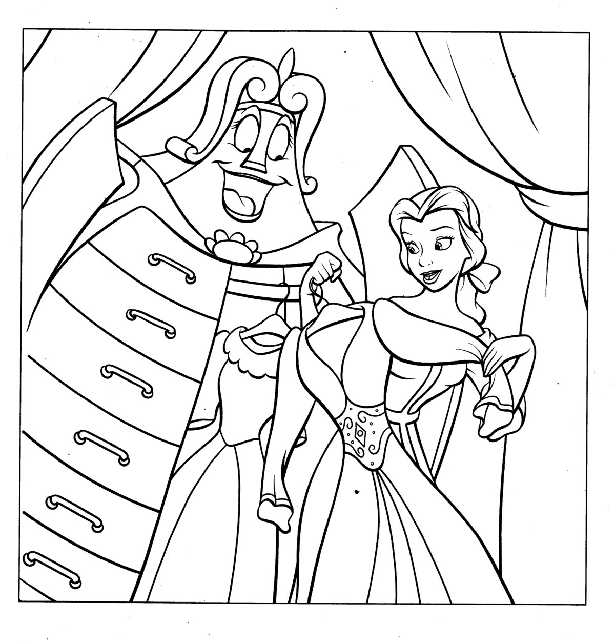 Belle Princess Coloring Pages