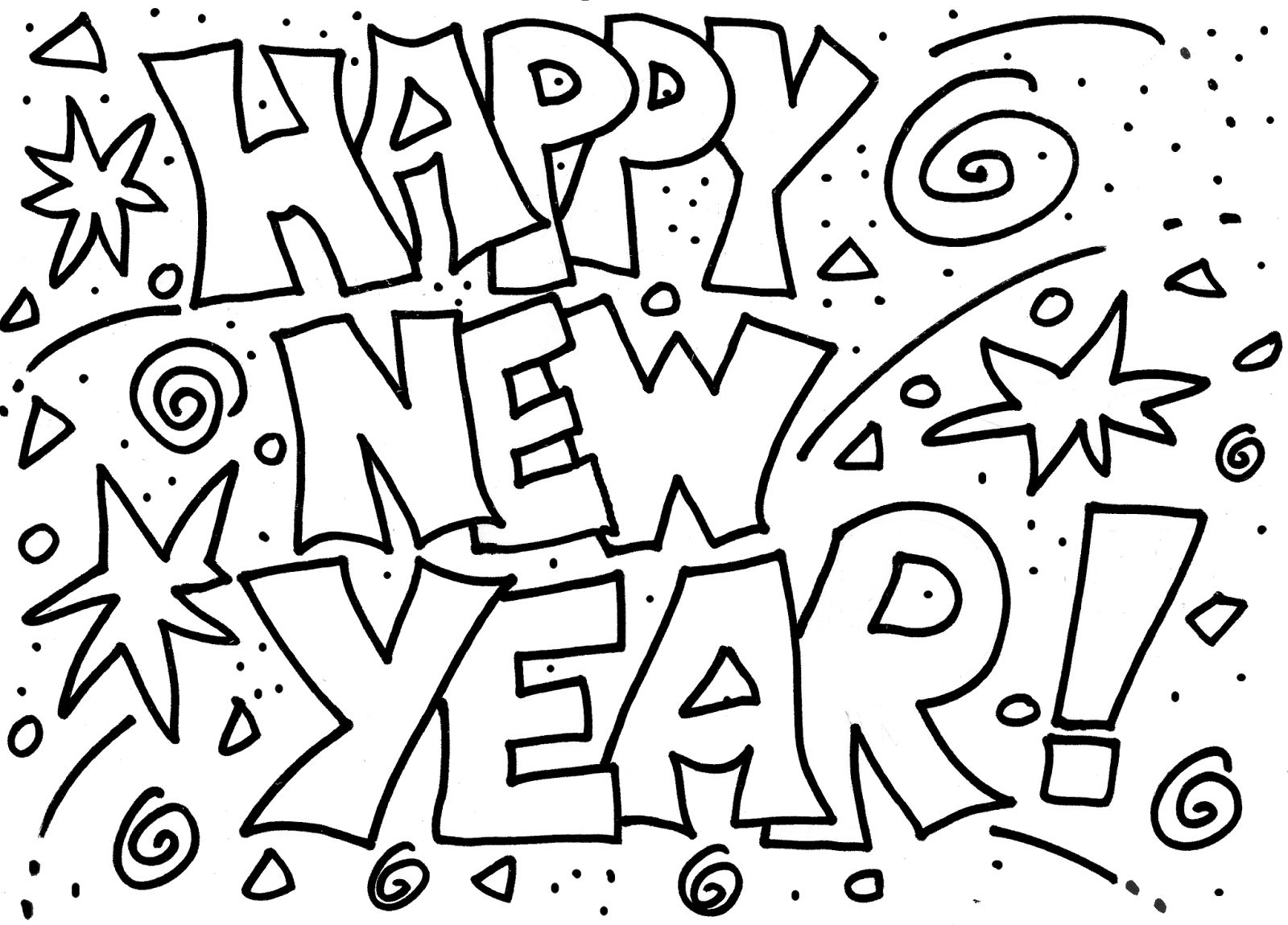 Fun Happy New Year Coloring Pages