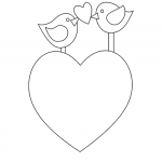 Birds Valentine Heart Coloring Page