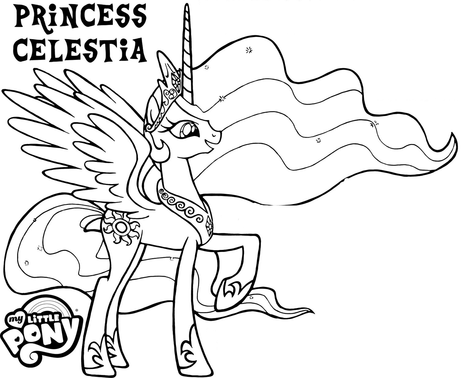 MLP Princess Celestia Coloring Pages Princess Celestia Coloring Page