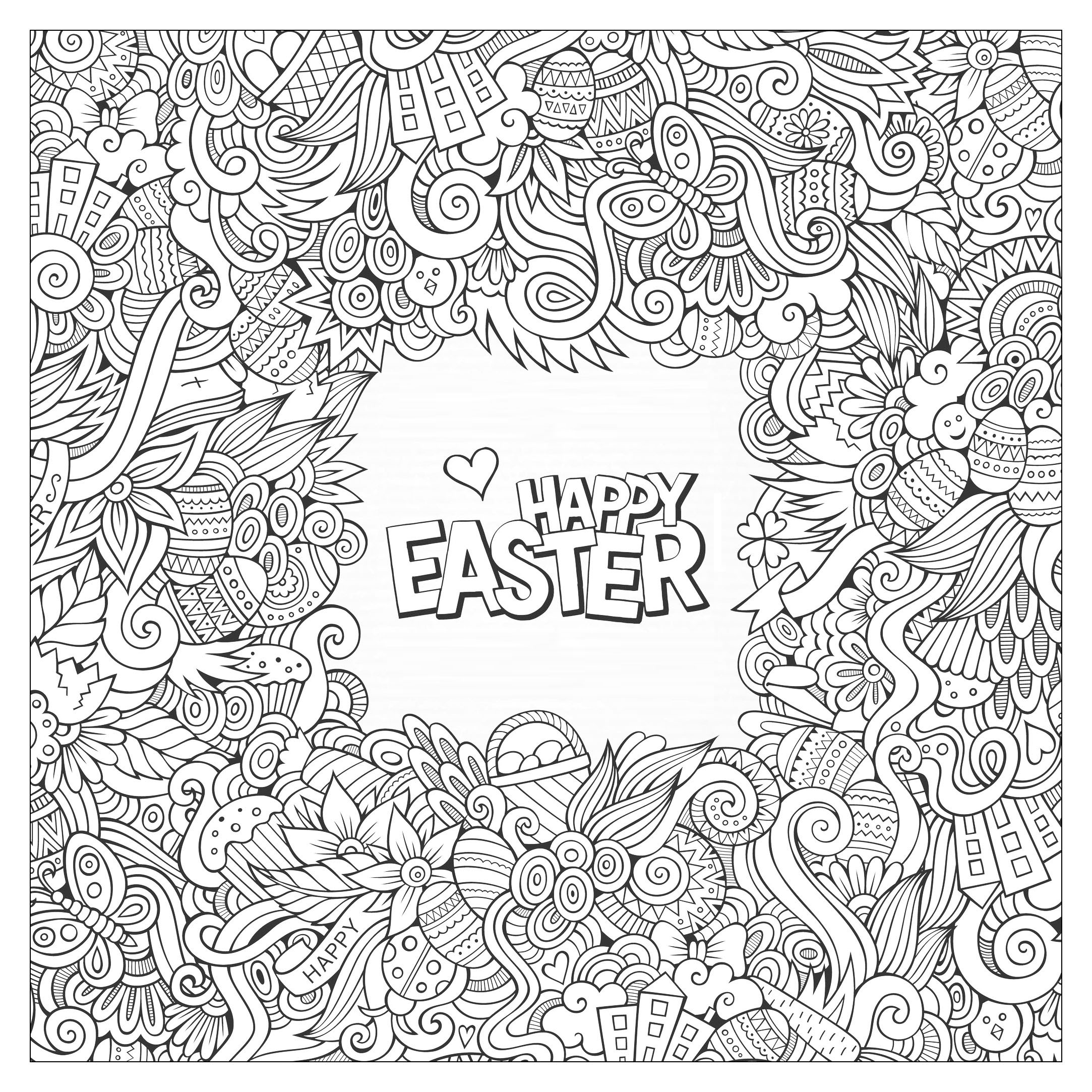 Complex Easter Coloring Pages for Adults