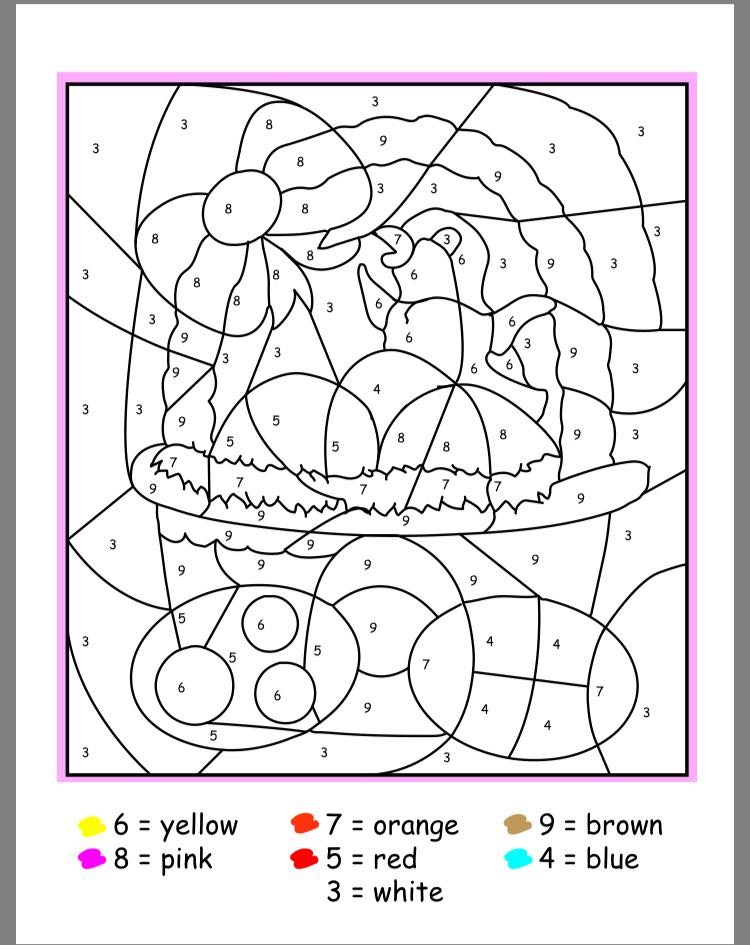 Free Easter Color by Numbers jpg 750 945 Easter Colors Easter Coloring Pages Easter