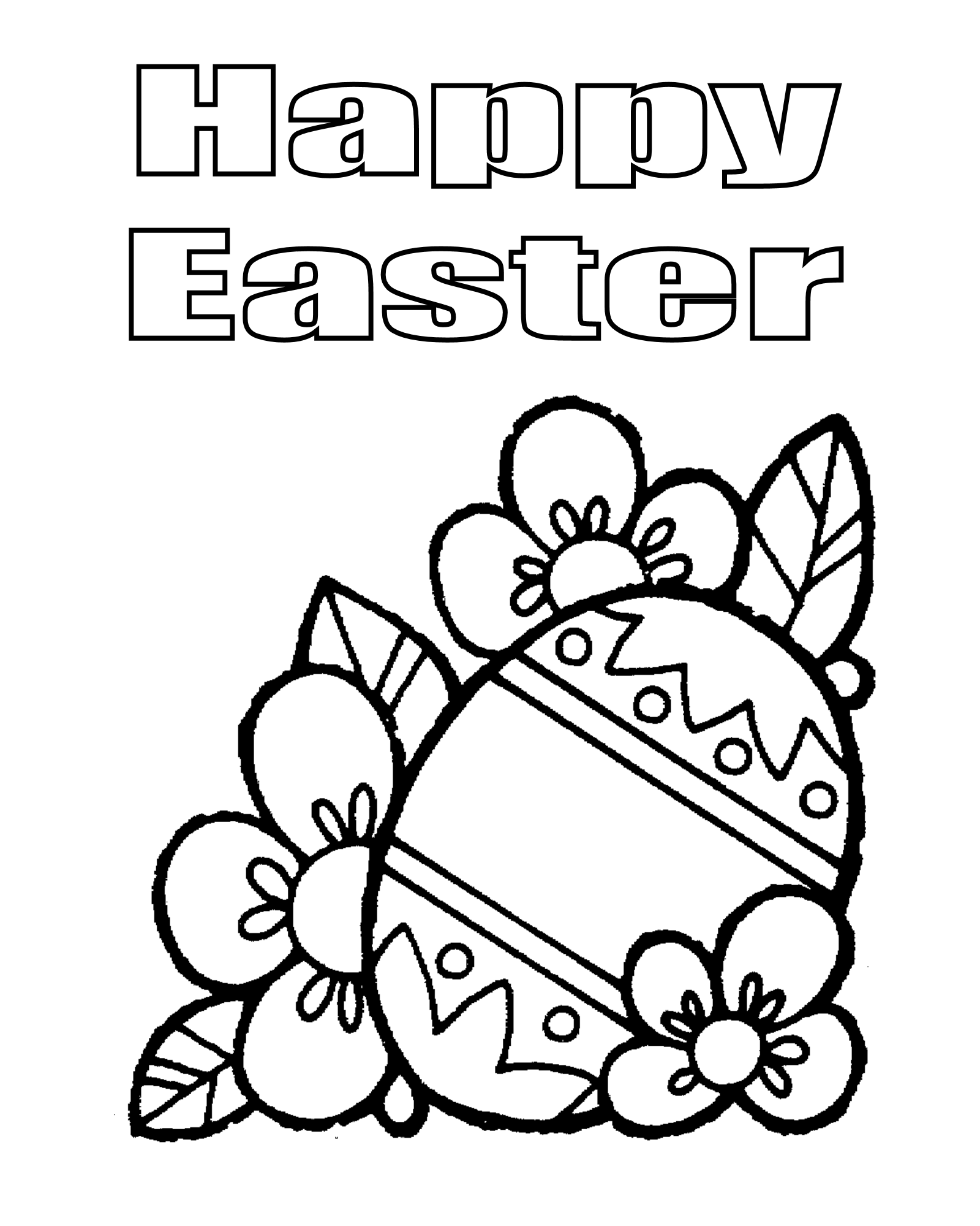 Happy Easter Egg Coloring Page