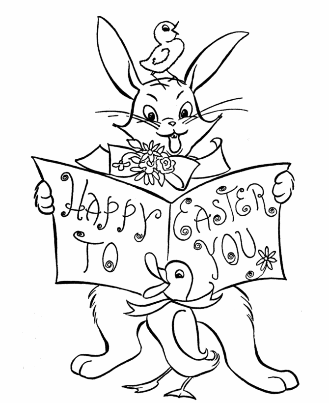 happy easter coloring pages to print - photo #10