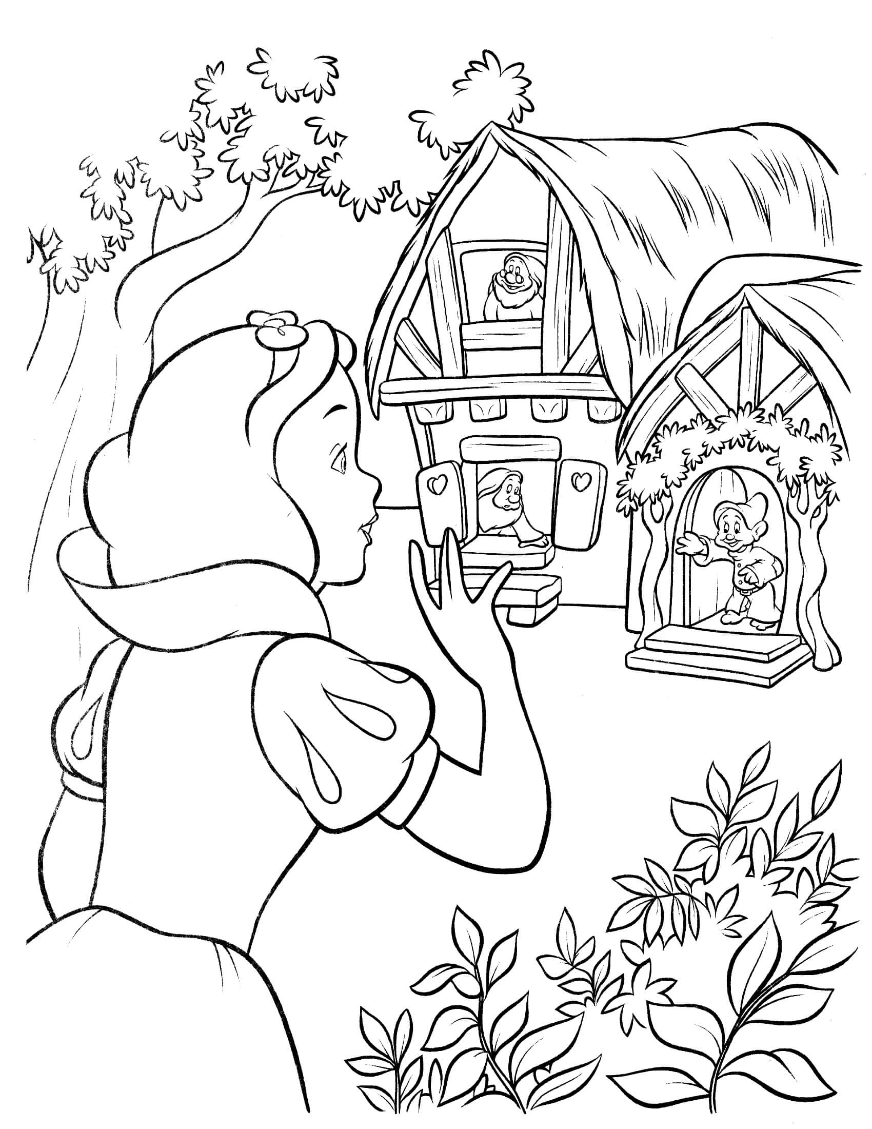 snow white <strong>coloring</strong> pages