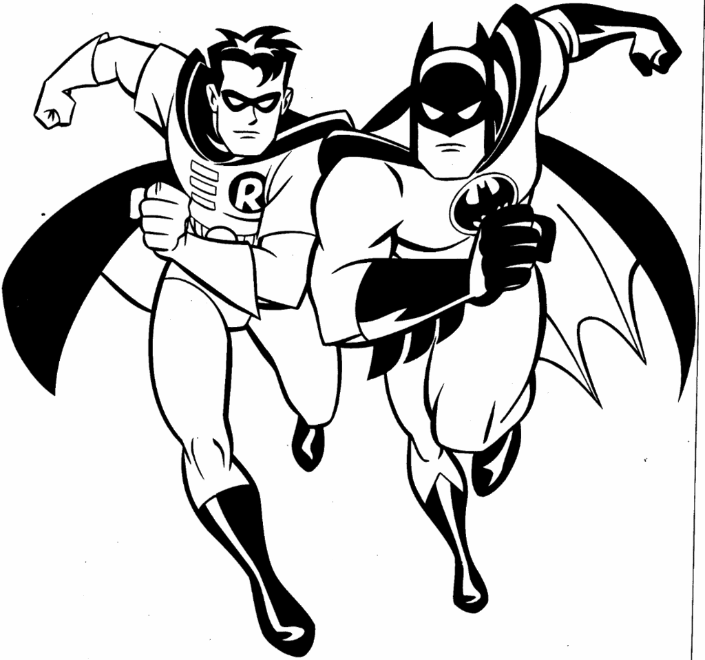 Batman and Robin Coloring Page