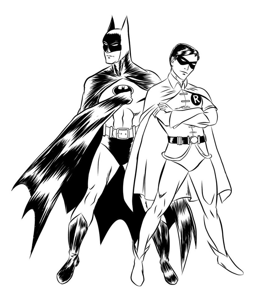 Batman and Robin Coloring Pages For Kids