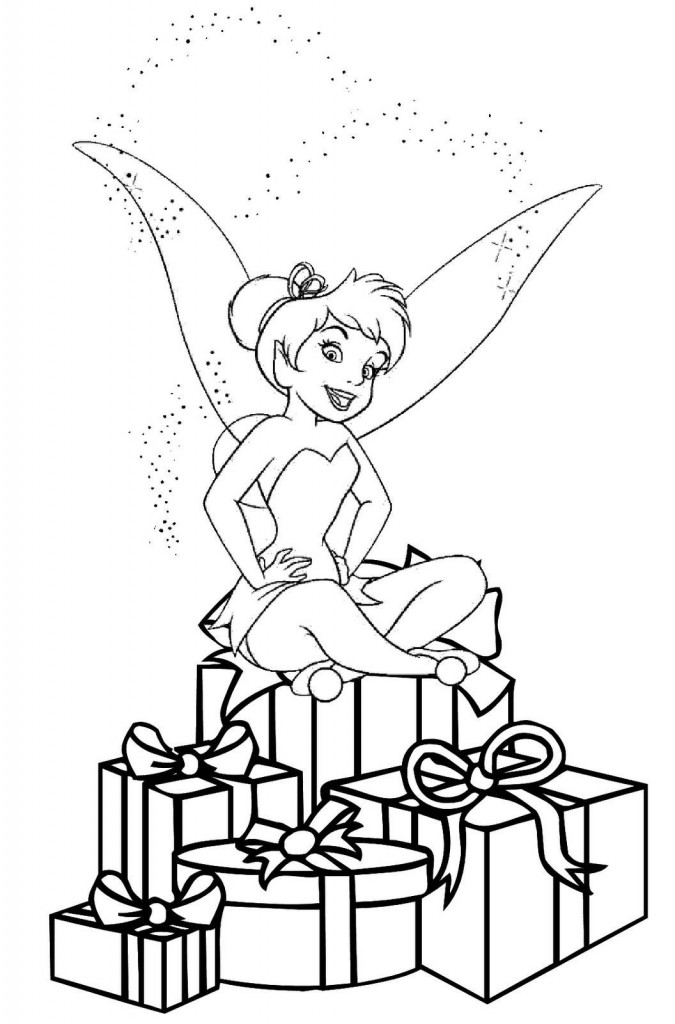 Christmas Tinkerbell Coloring Pages